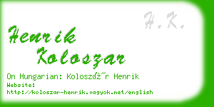 henrik koloszar business card